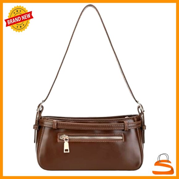 Vegan Leather Shoulder Bag, Y2K Crossbody Purse, Adjustable Strap - Picture 4 of 7